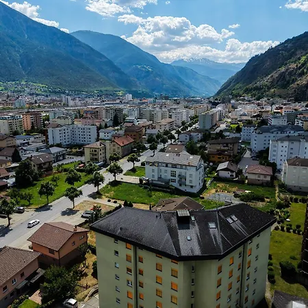 Above The Rooftops - Mountain Panorama Naters